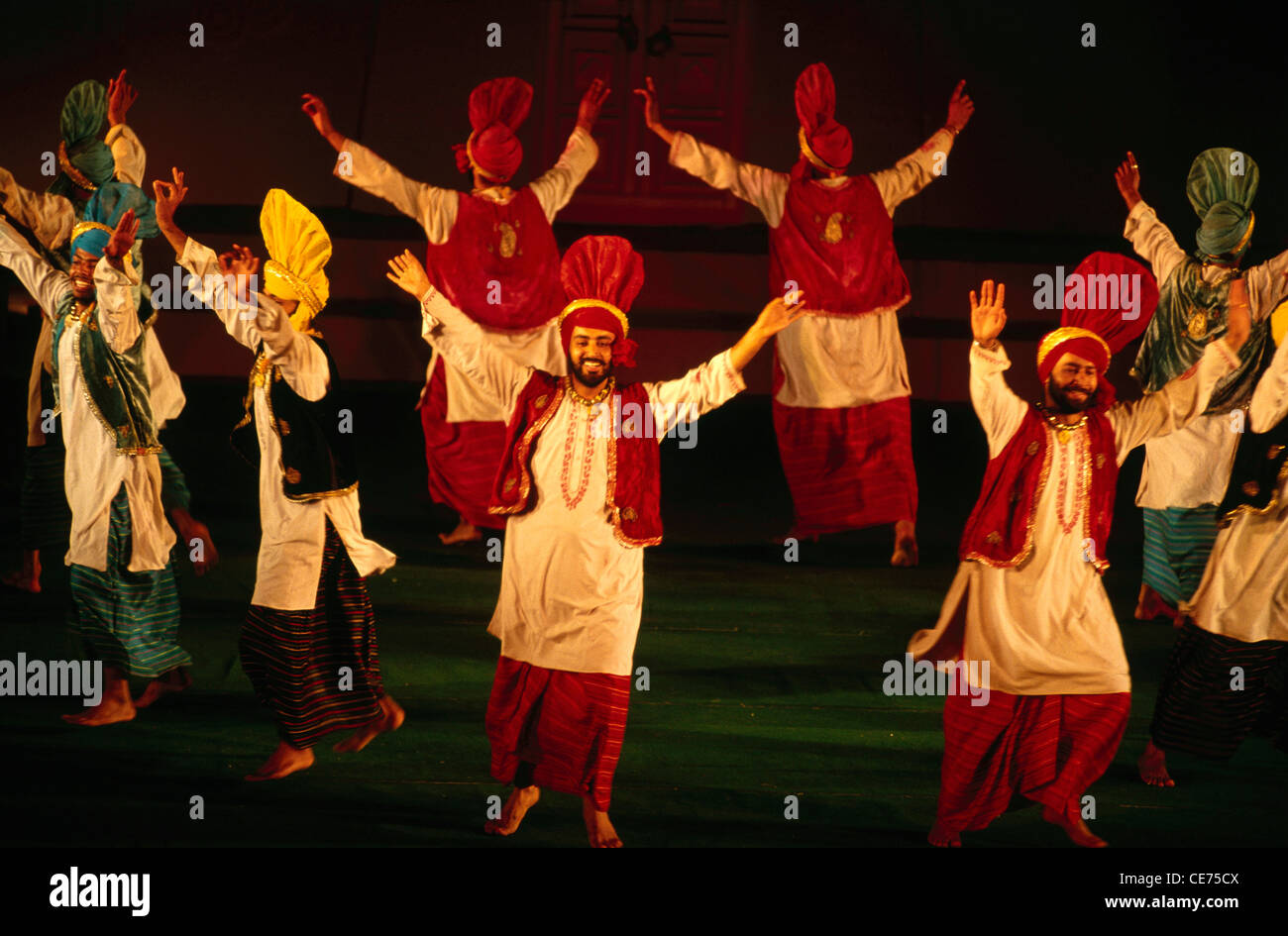 JSS 83010 indian punjabi folk dance men dancing enjoying bhangra