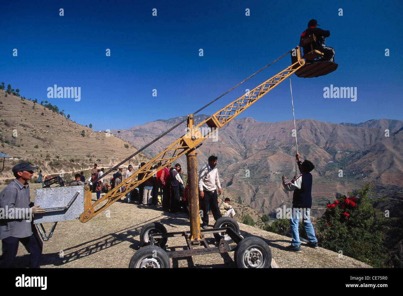 Shooting Cinematographer On Crane To Photograph A Scene For Indian Stock Photo 43184148 Alamy