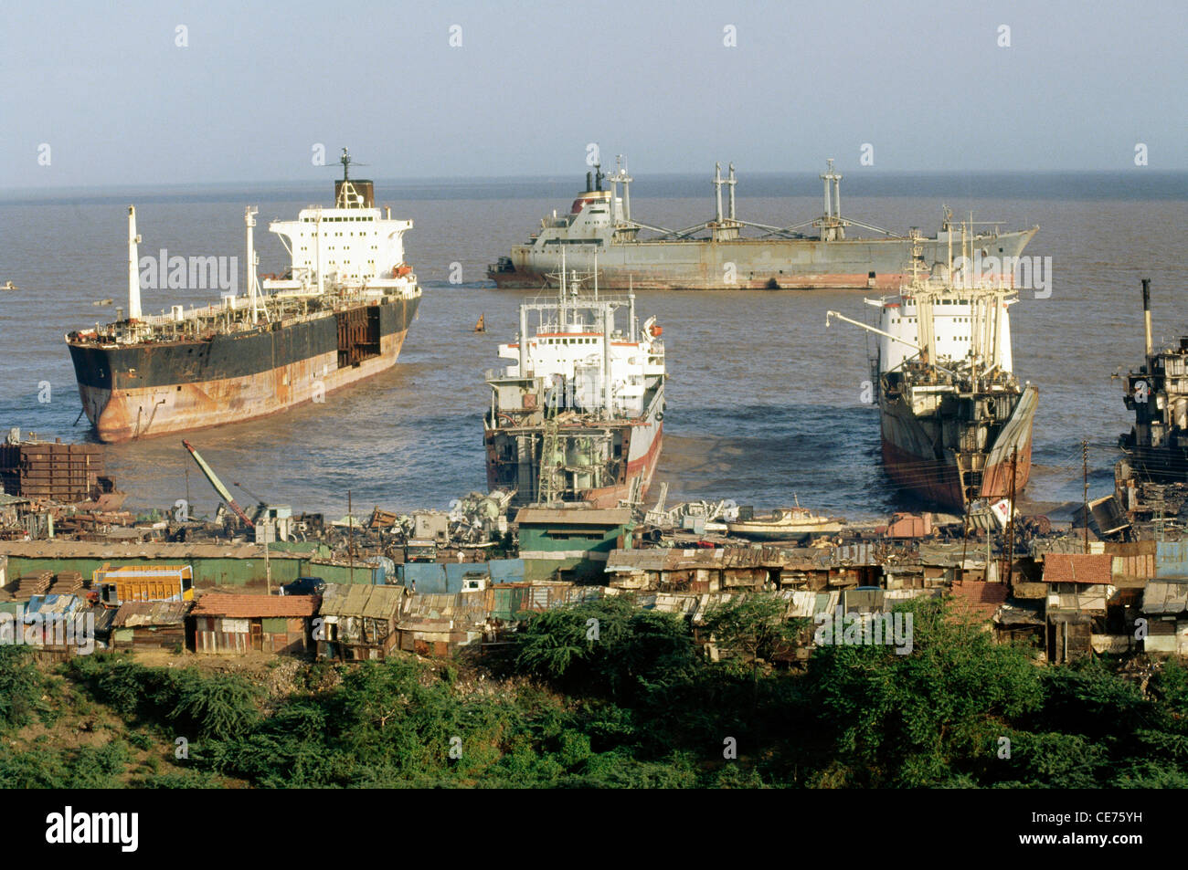 Alang ship breaking scrap yard ; Bhavnagar district ; gujarat ; india ; asia Stock Photo