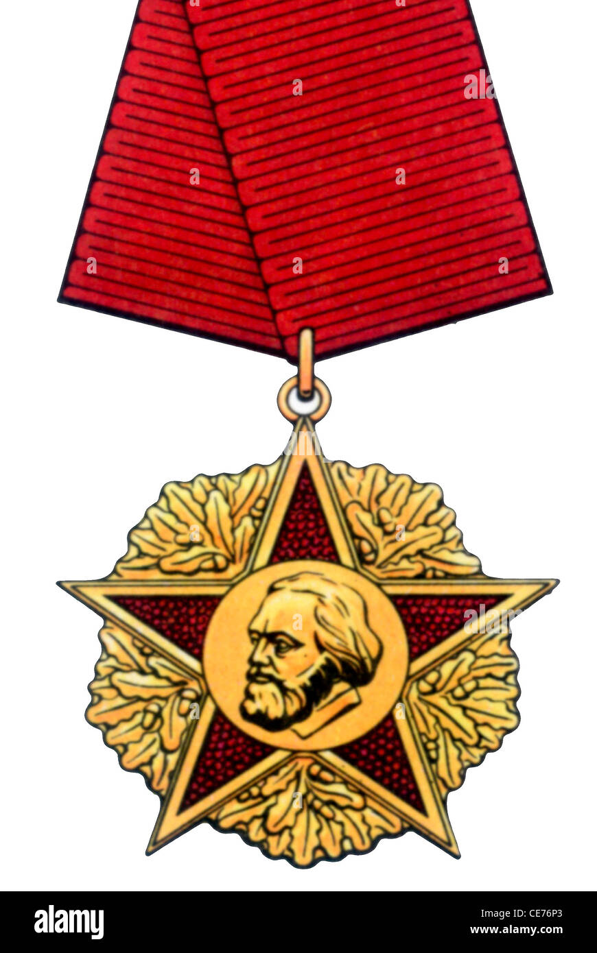 Medal of the GDR: Karl-Marx-Orden. Stock Photo