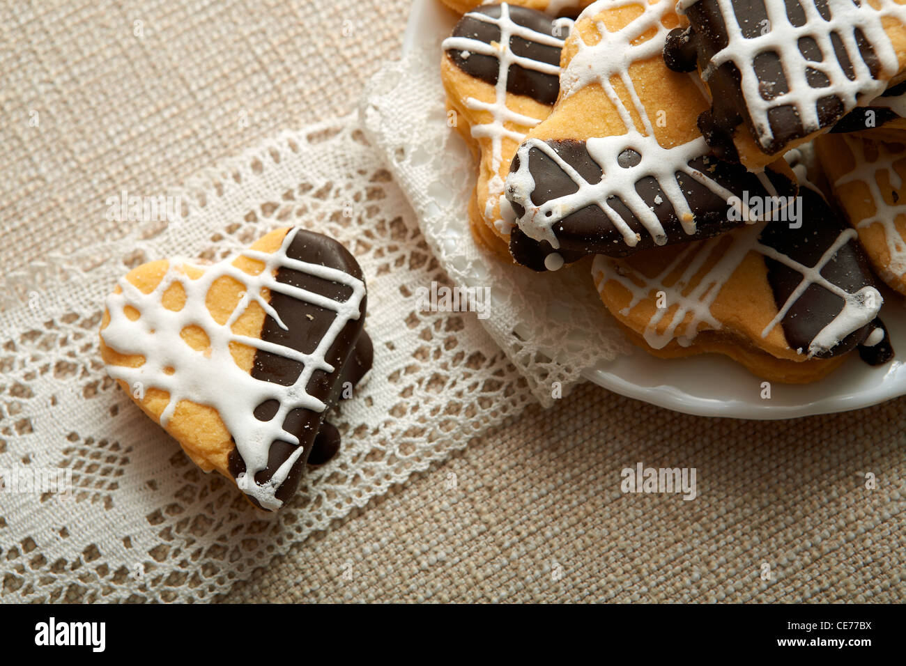 The cookies in the form of heart Stock Photo