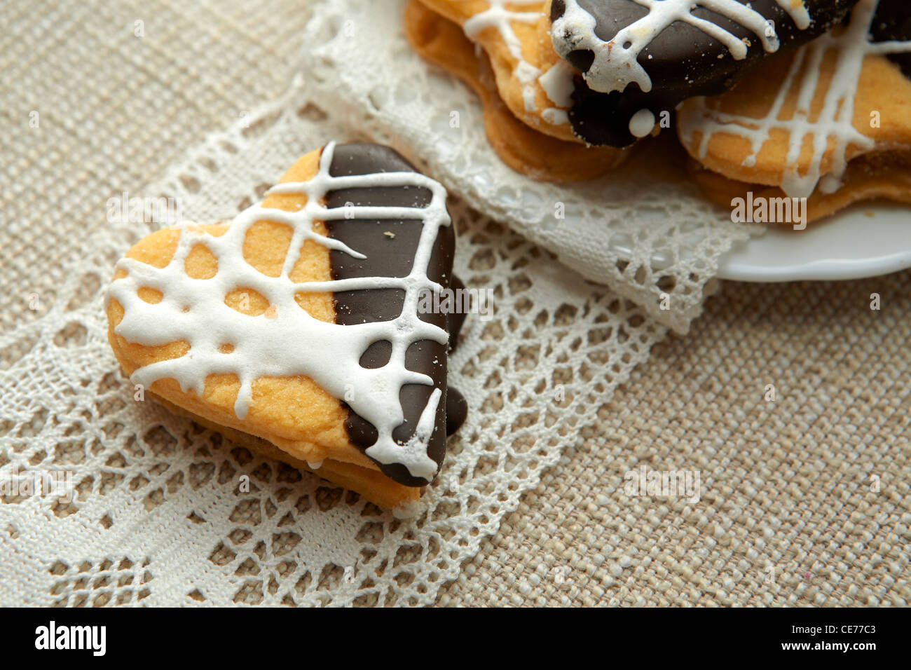 The cookies in the form of heart Stock Photo