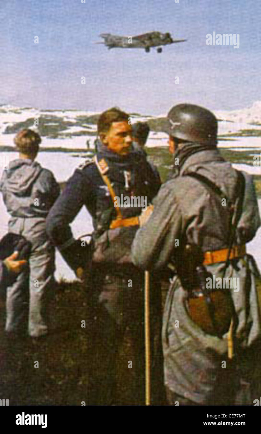 German Fallschirmjäger (paratroopers) in Norway, 1940 Stock Photo