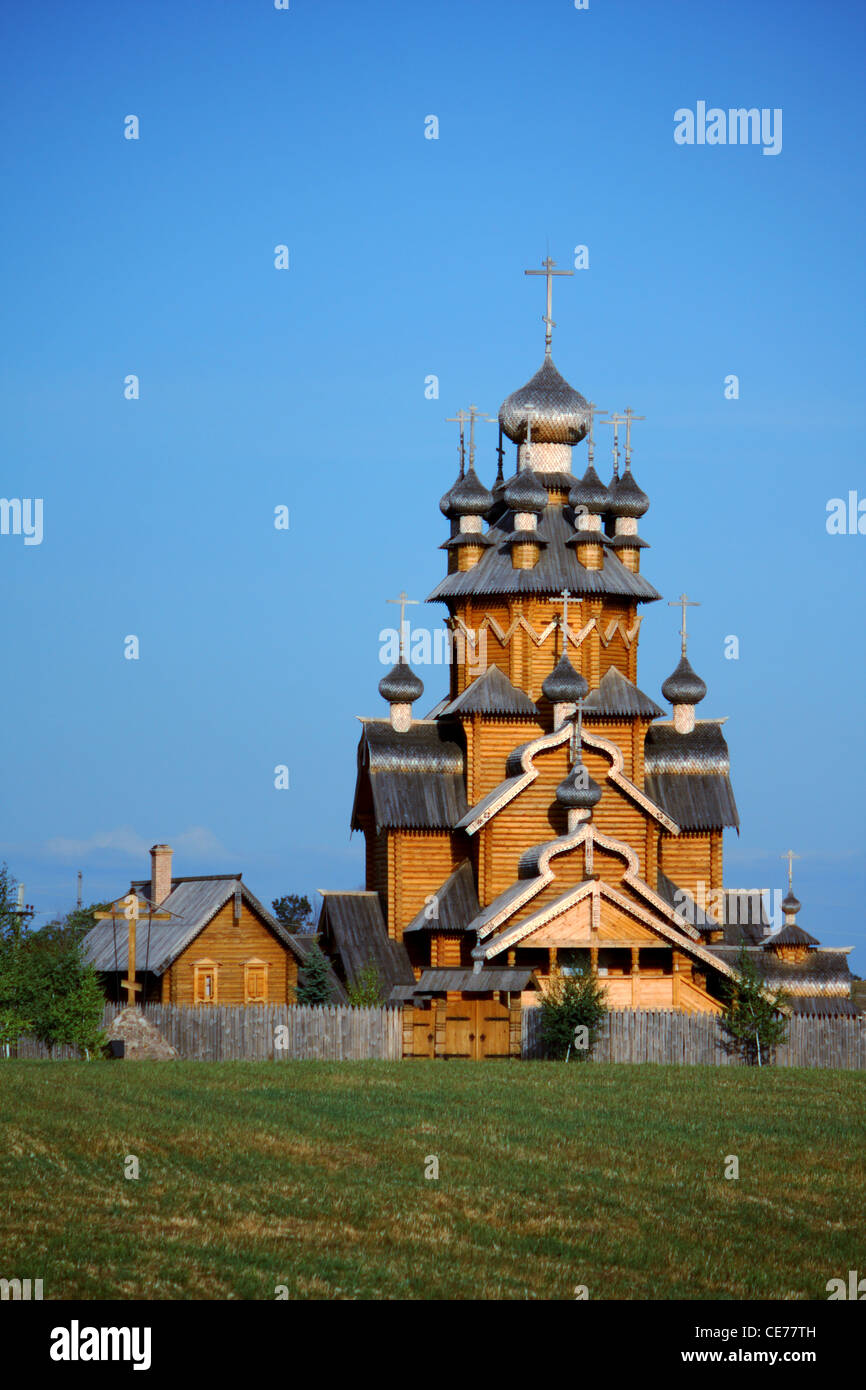 Christian traditional wooden church in a village Stock Photo - Alamy