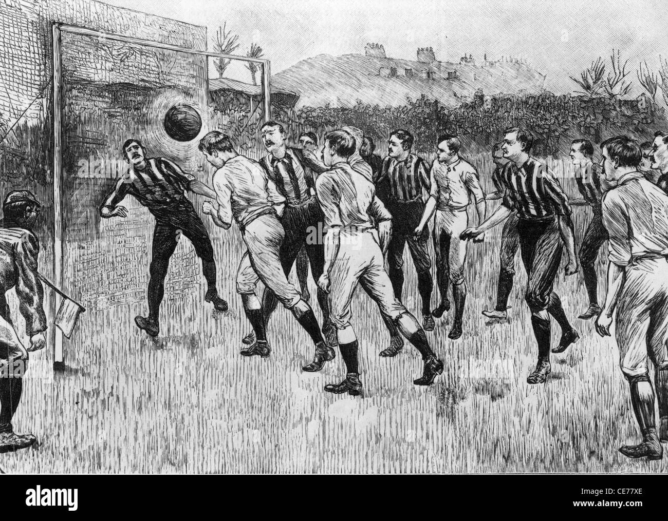 1891 FA CUP FINAL at Kennington Oval on 21 March between Notts County and Blackburn Rovers who won 3-1 Stock Photo