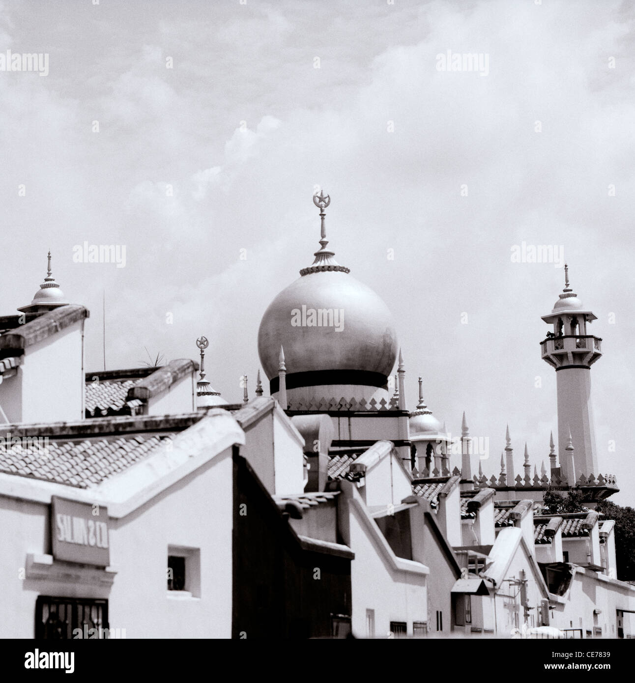 Dome of the Sultan Mosque Masjid at Muscat Street in the Arab Quarter Kampong Glam in Singapore Far East Southeast Asia. Islam Islamic Arabic Muslim Stock Photo