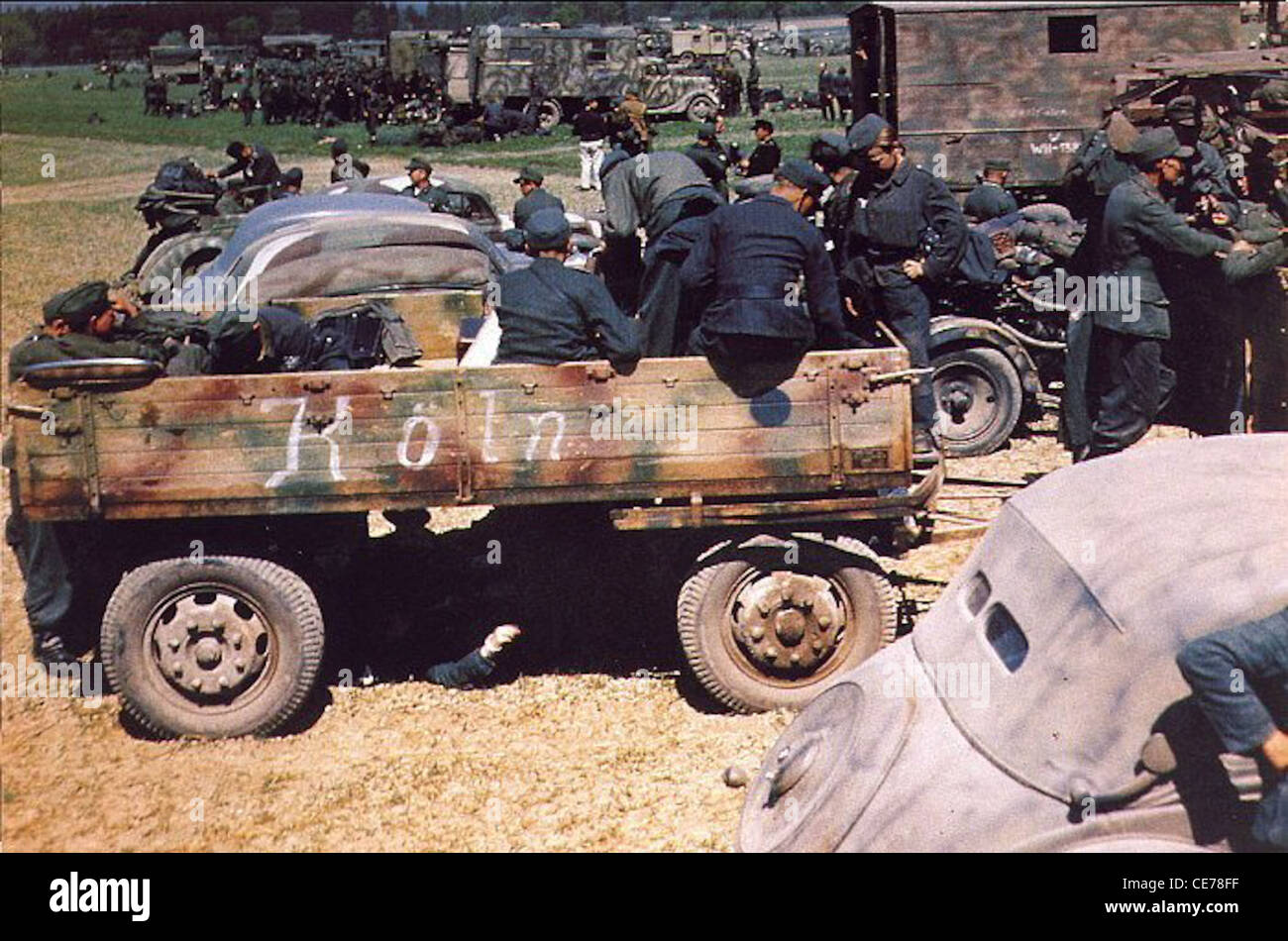 Colour images of the second world war Stock Photo