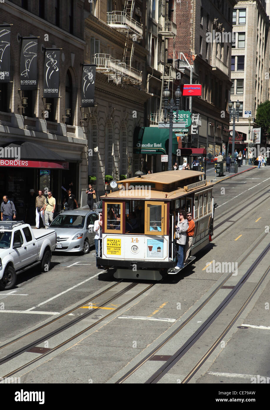 San Francisco Powell & Hyde Route Cable Car on Powell Street San