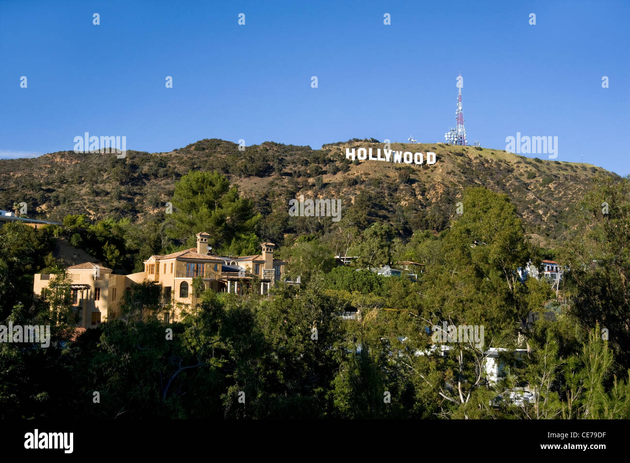 The famous Hollywood Sign in the Hollywood Hills Stock Photo