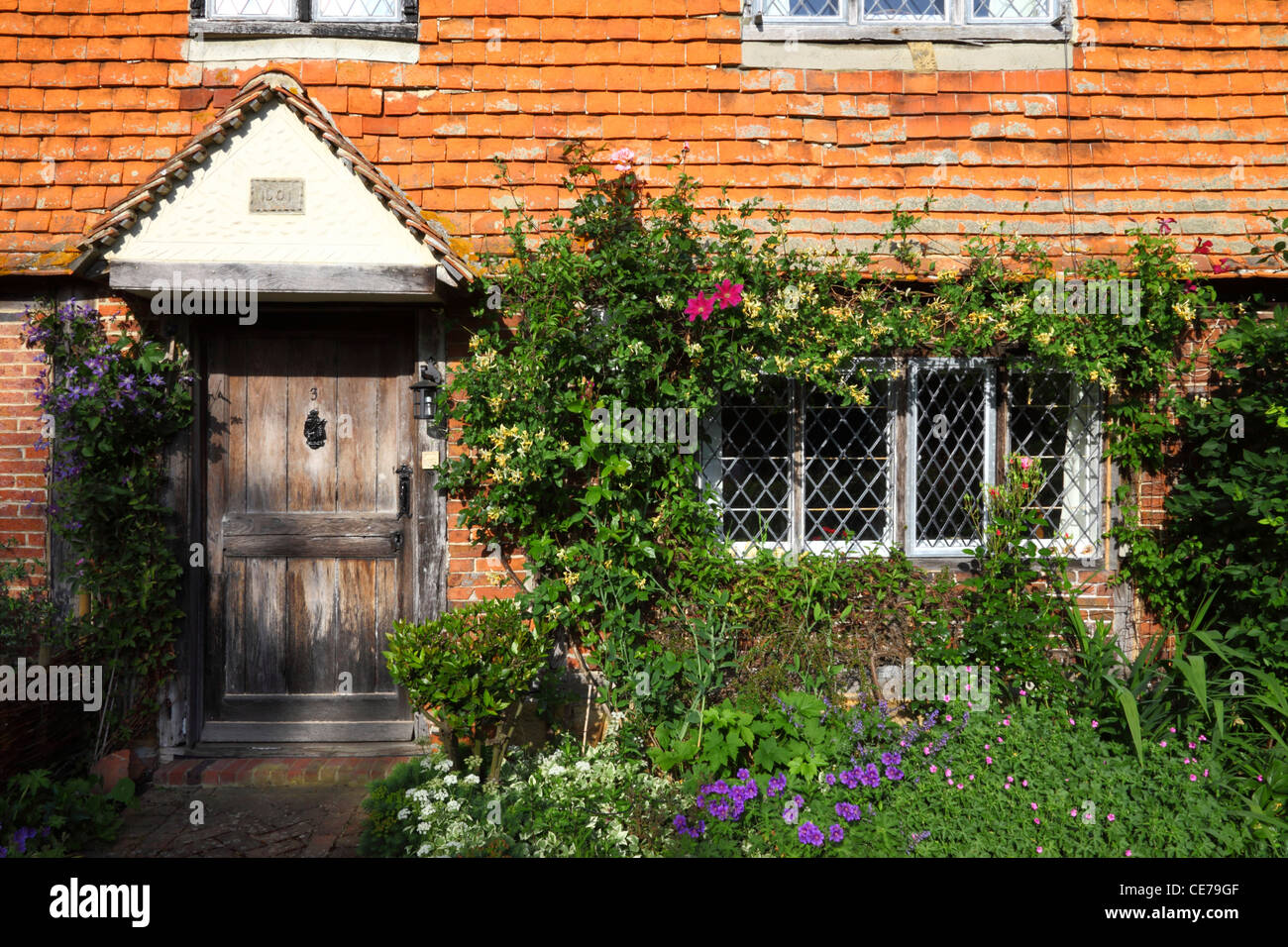 Typical hung tiled cottage in country near Chiddingstone , Kent , England Stock Photo