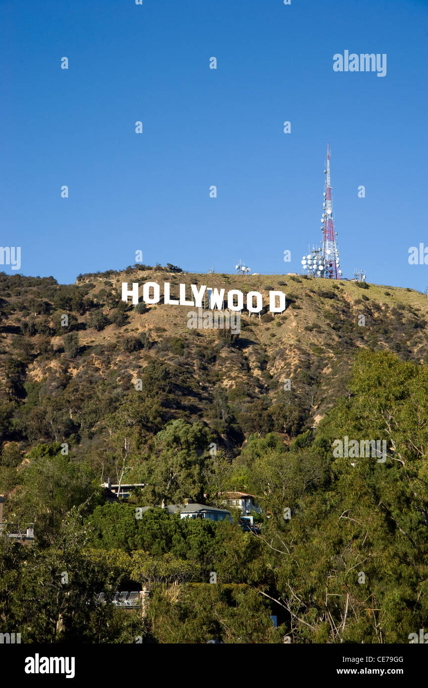 The famous Hollywood Sign in the Hollywood Hills Stock Photo