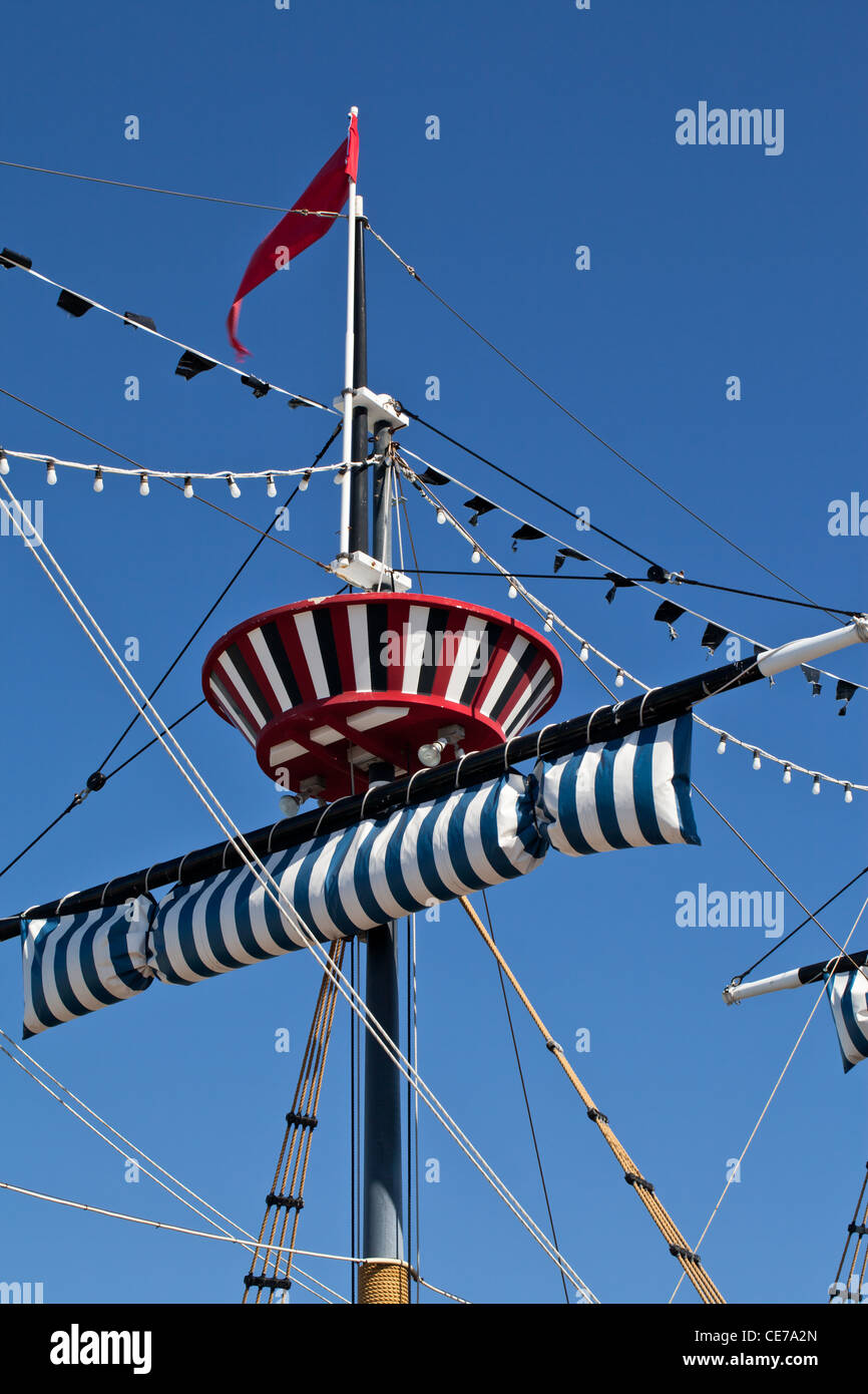 Pirate Ship Mast - Clearwater Beach, Florida Stock Photo - Alamy