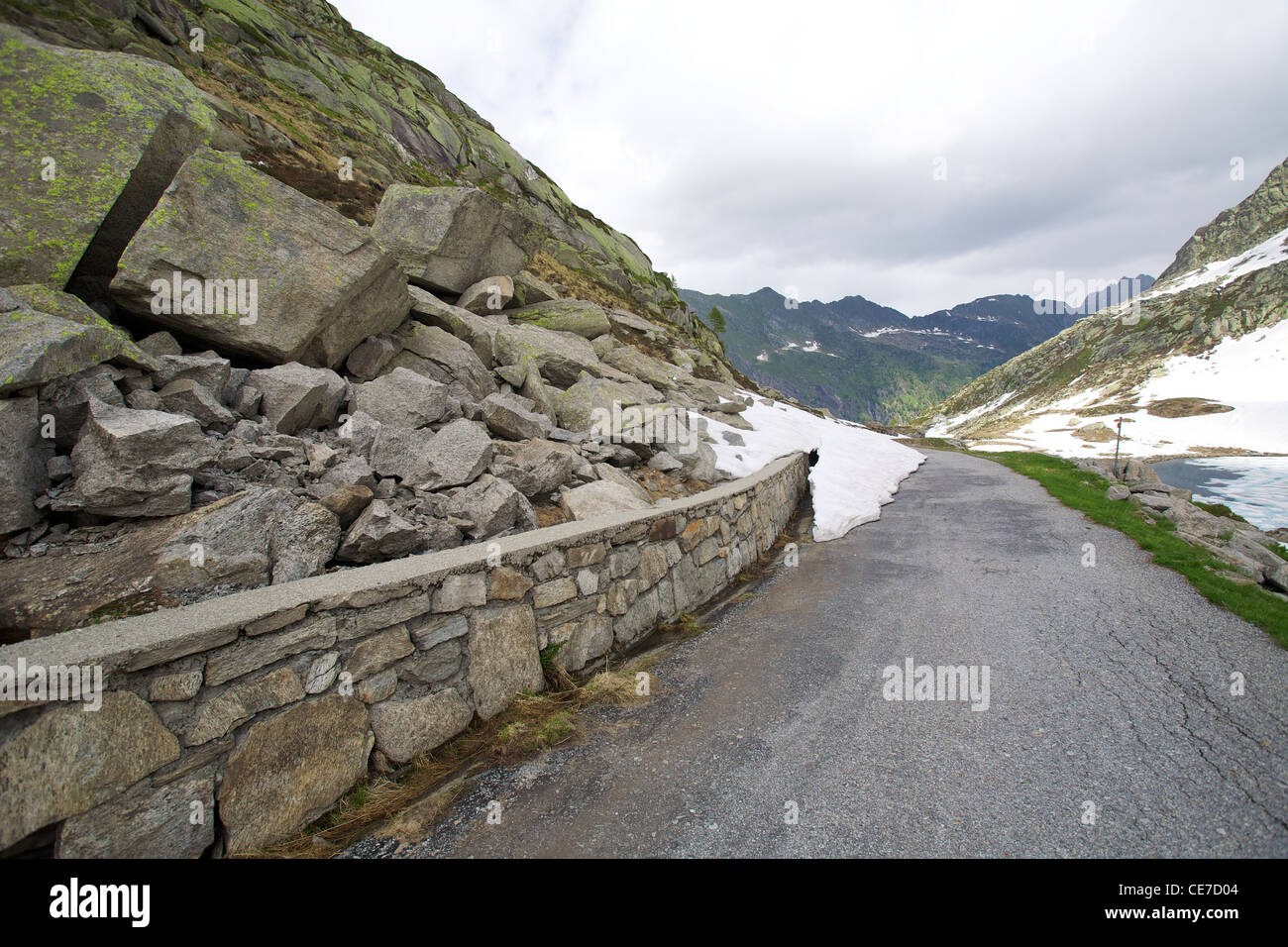 Dangerous road in the mountains of Switzerland Stock Photo