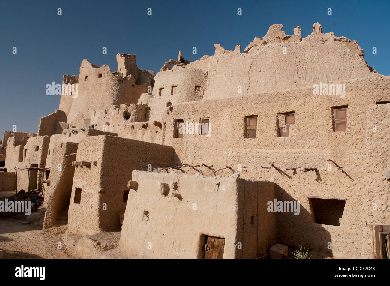 Ruined mudbrick fortress town of Shali, Siwa, Egypt Stock Photo