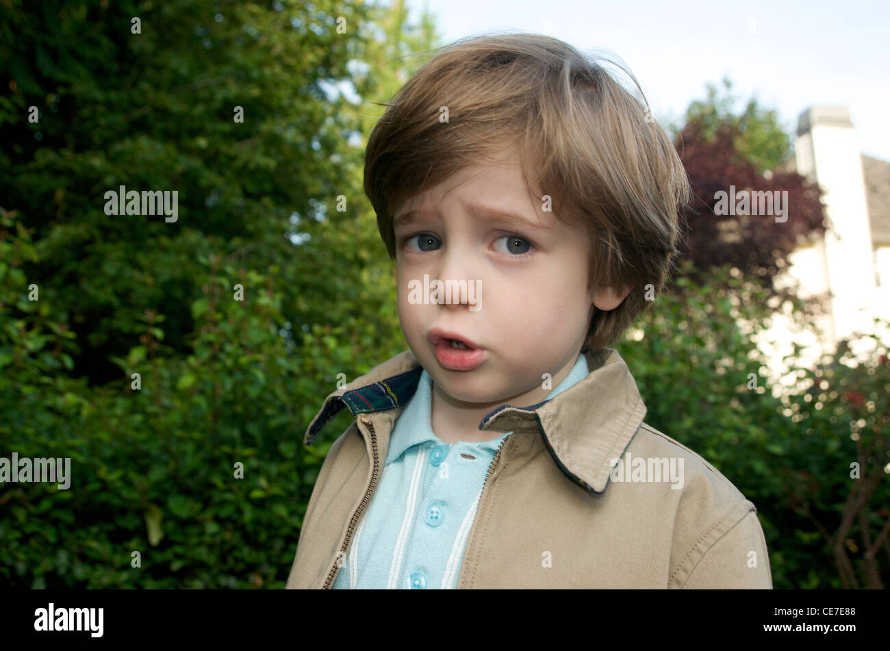 Silly boy has something to say Stock Photo Alamy