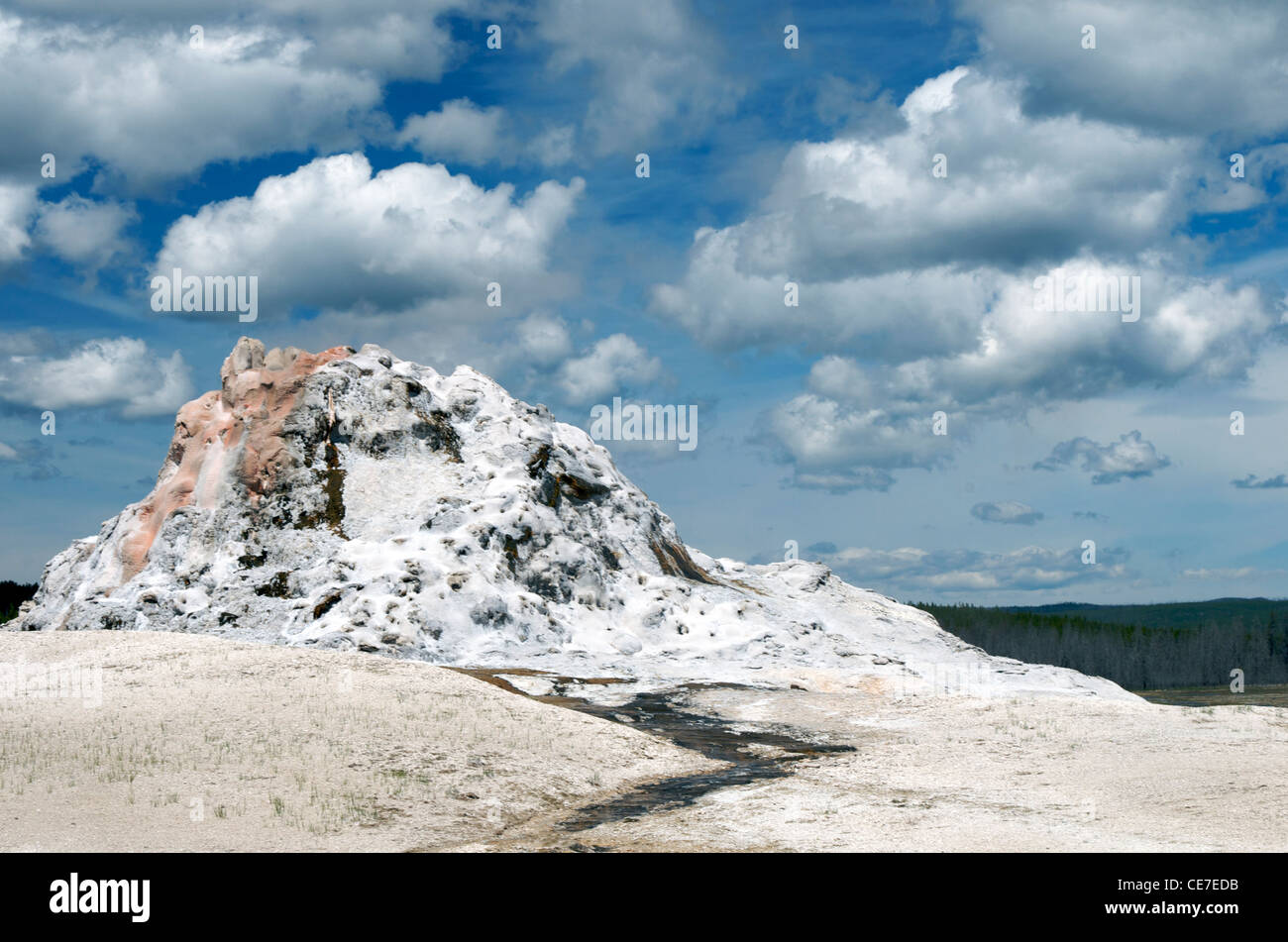 Yellowstone National Park, White Dome Geyser Stock Photo