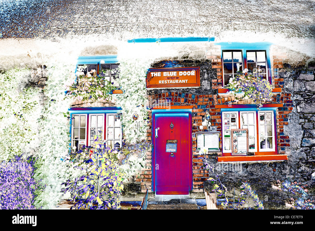 The Pink Door Restaurant In Lumerick Ireland Stock Photo