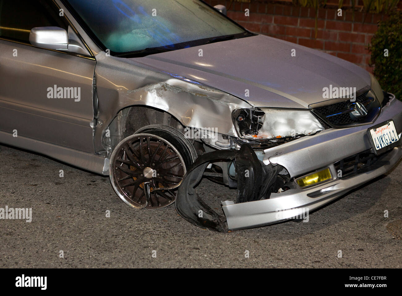 Wrecked car - USA Stock Photo