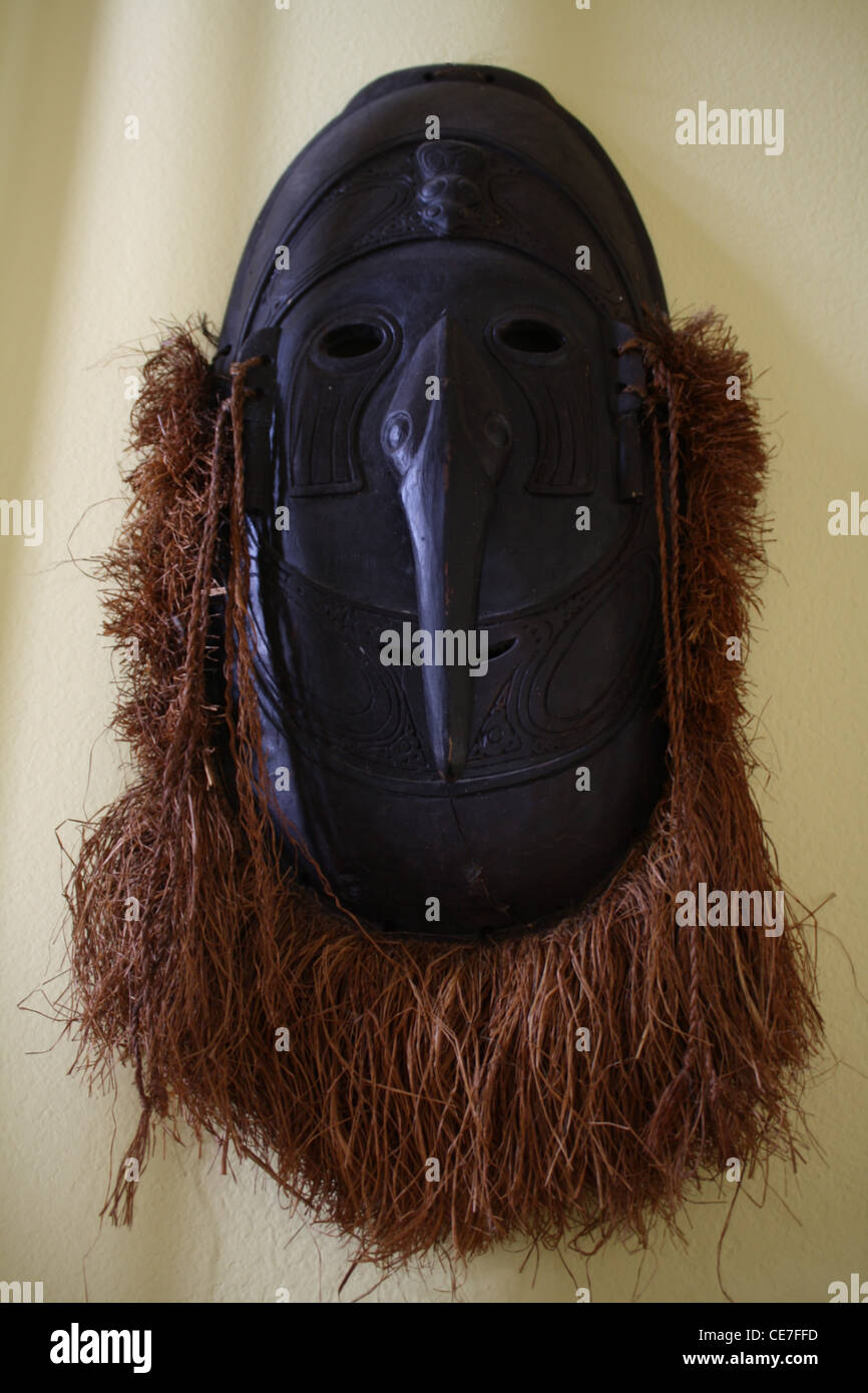 Polynesian Carved Wooden Mask Stock Photo Alamy