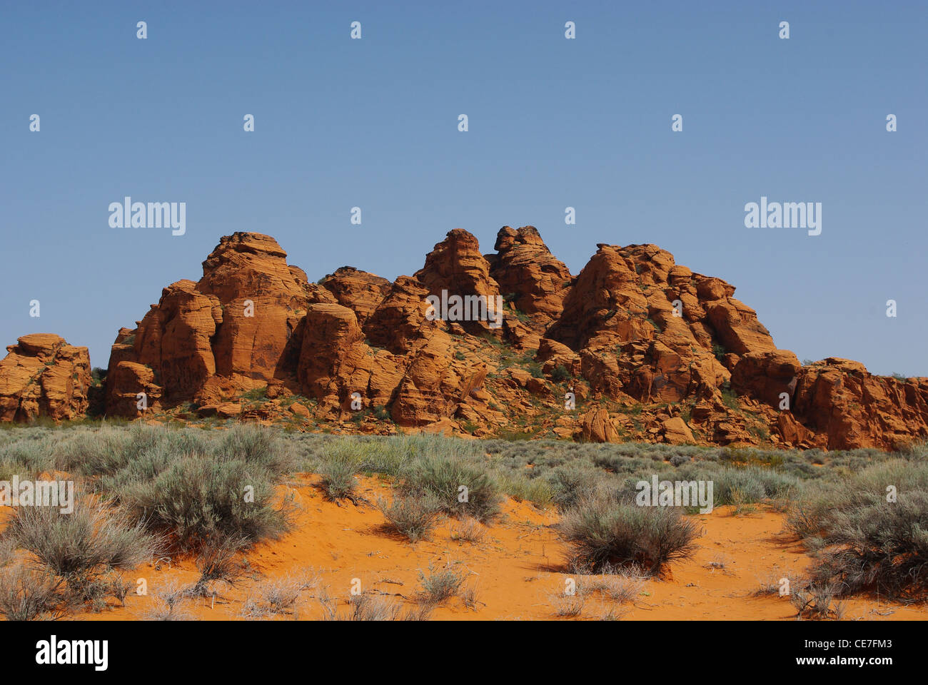 Orange rock formation, Valley of Fire, Nevada Stock Photo