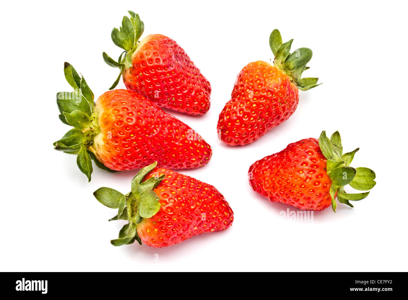 Fresh strawberries closeup on white background Stock Photo - Alamy