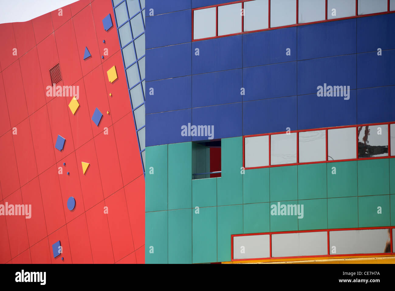 Abstract of exterior of Children's City, an educational attraction for children in Dubai. Stock Photo