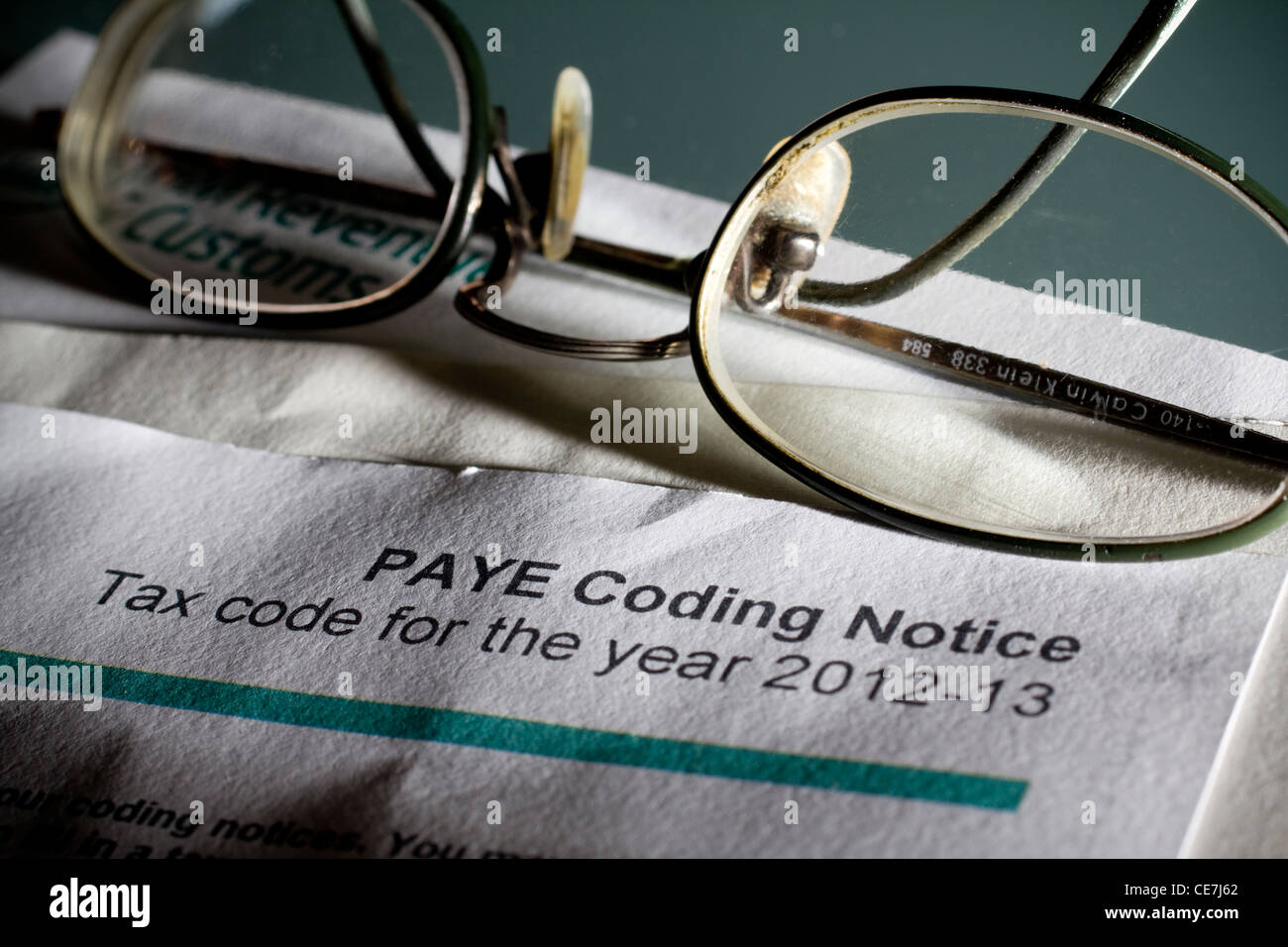 HMRC PAYE Coding Notice for 2012–2013 showing tax code and personal ...