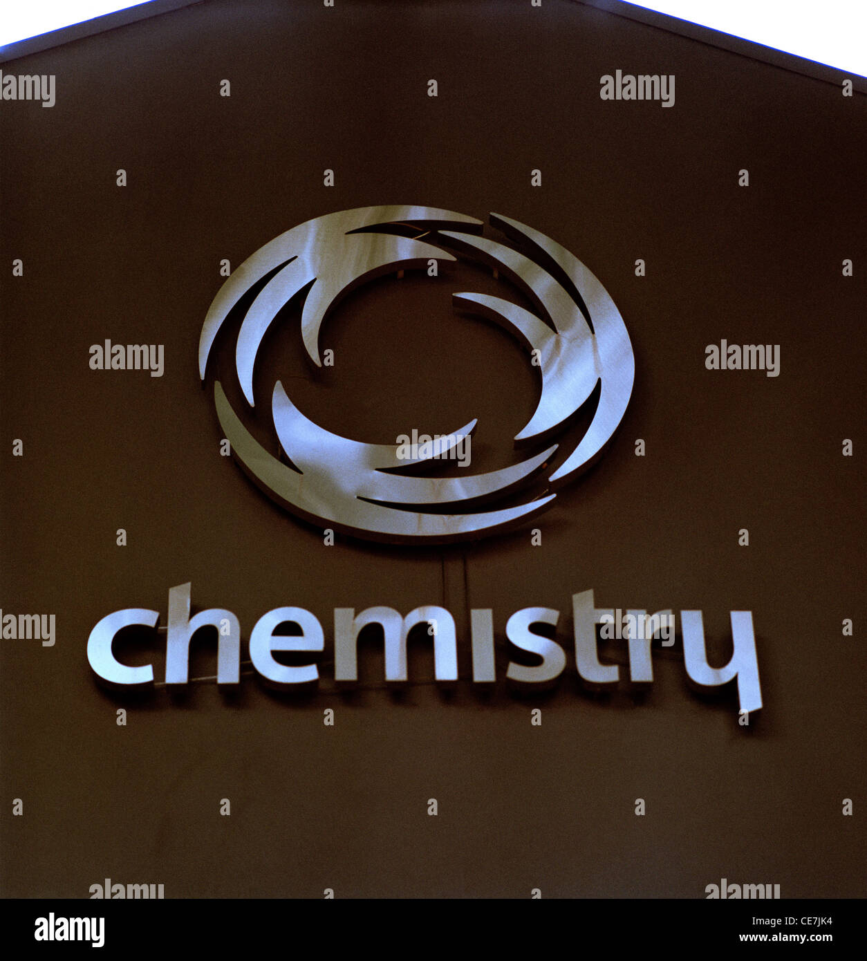 Chemistry nightclub in Singapore in Far East Southeast Asia. Logo Brand Symbol Name Club Science Travel Stock Photo