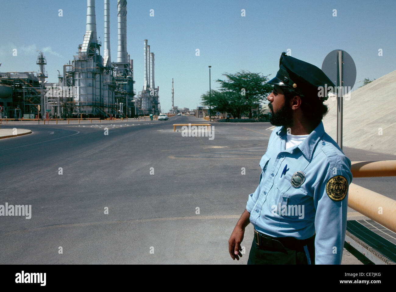 The largest oil refinery in the world, located at Ras Tanura, on the east coast of Saudi Arabia. Stock Photo