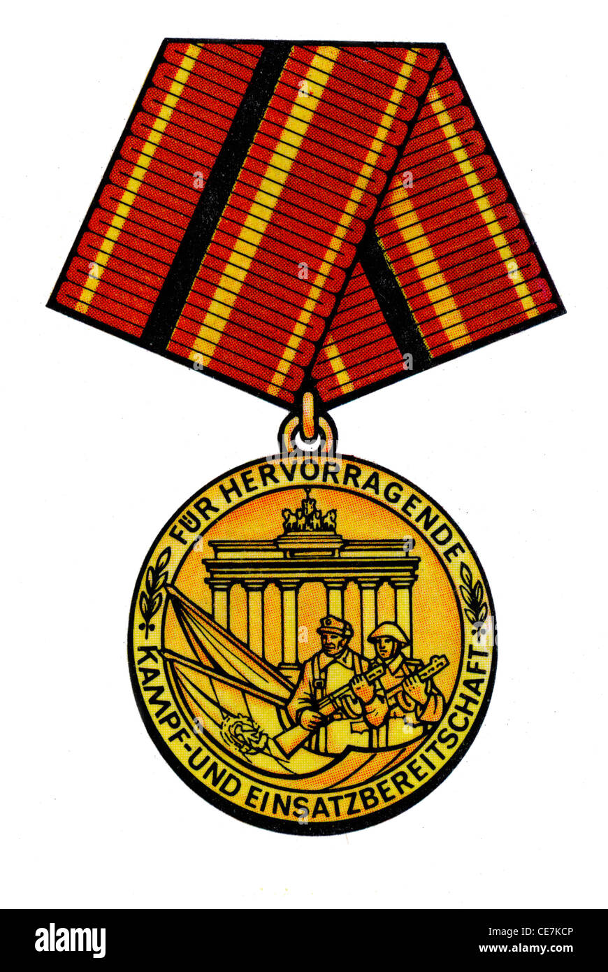 Medal of the GDR: Verdienstmedaille der Kampfgruppen der Arbeiterklasse. Stock Photo