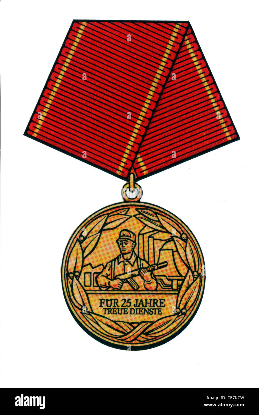Medal of the GDR: Medaille für treue Dienste in den Kampfgruppen der Arbeiterklasse. Stock Photo