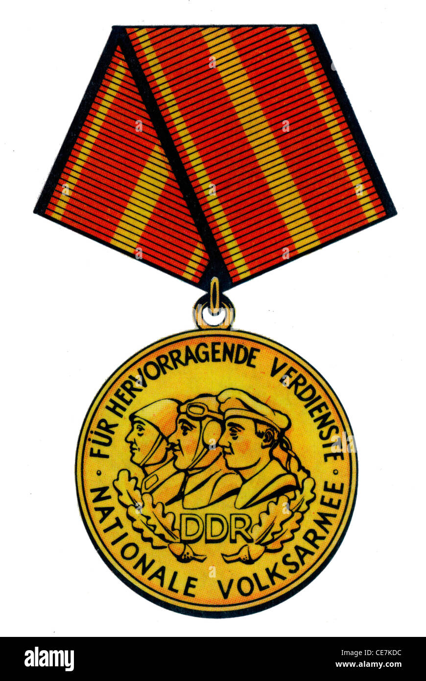Medal of the GDR: Verdienstmedaille der Nationalen Volksarmee. Stock Photo