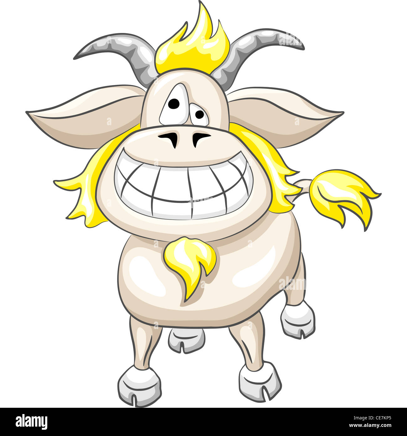 cartoon Funny goat smile isolated on the white background Stock Photo -  Alamy