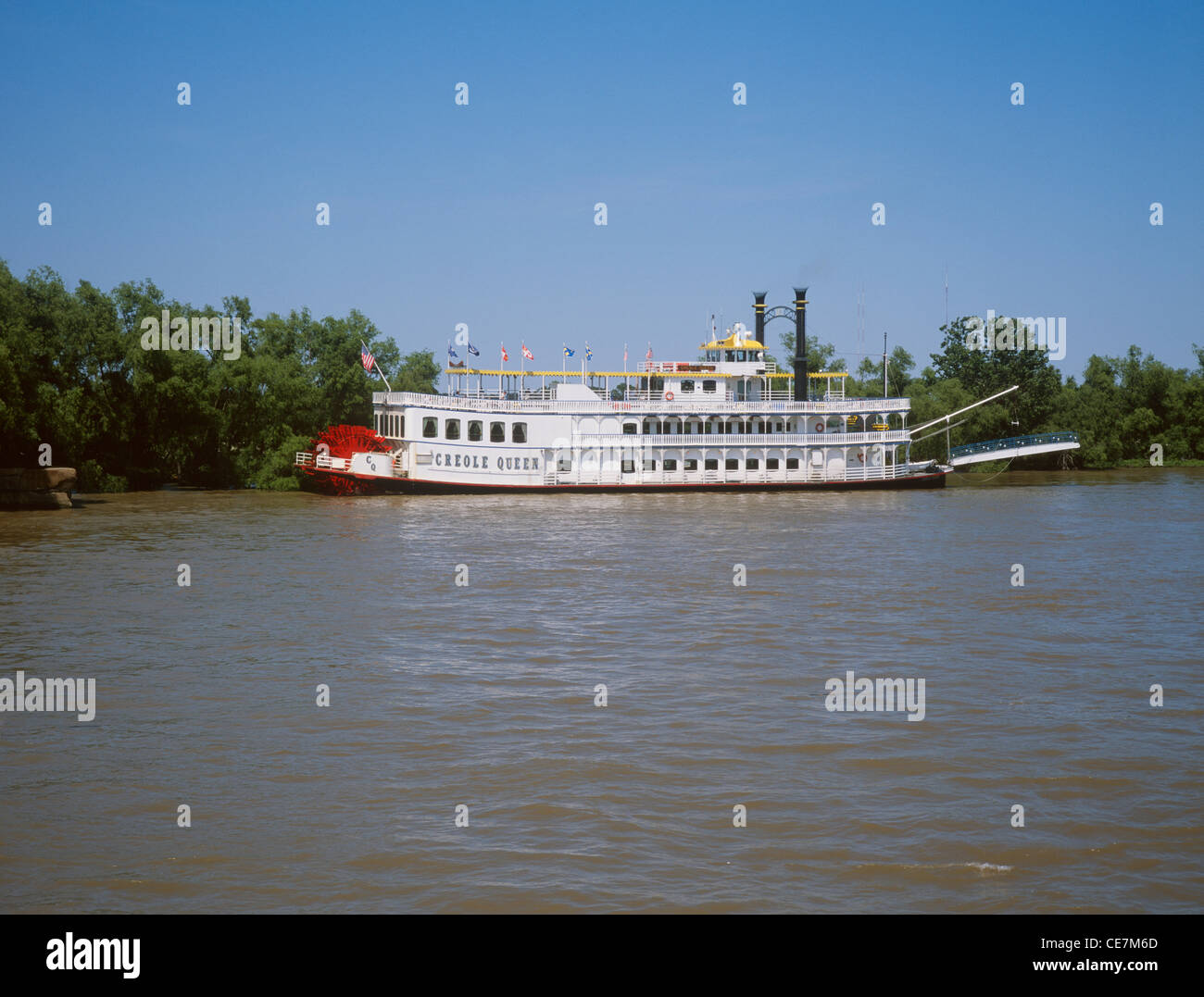 USA New Orleans Mississippi River Creole Queen River Boat Stock Photo