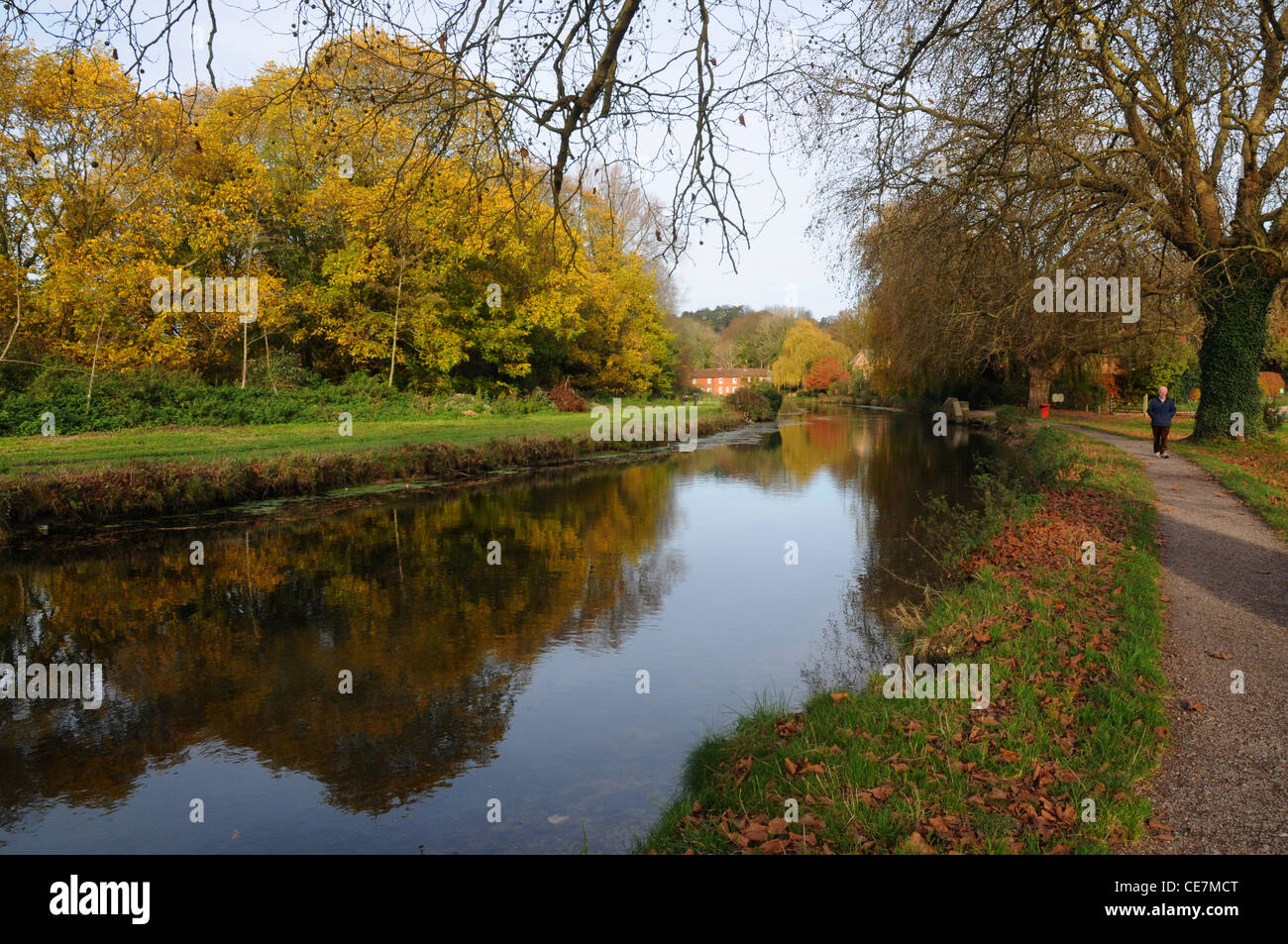 THE RIVER ITCHEN AT WINCHESTER, HAMPSHIRE Stock Photo