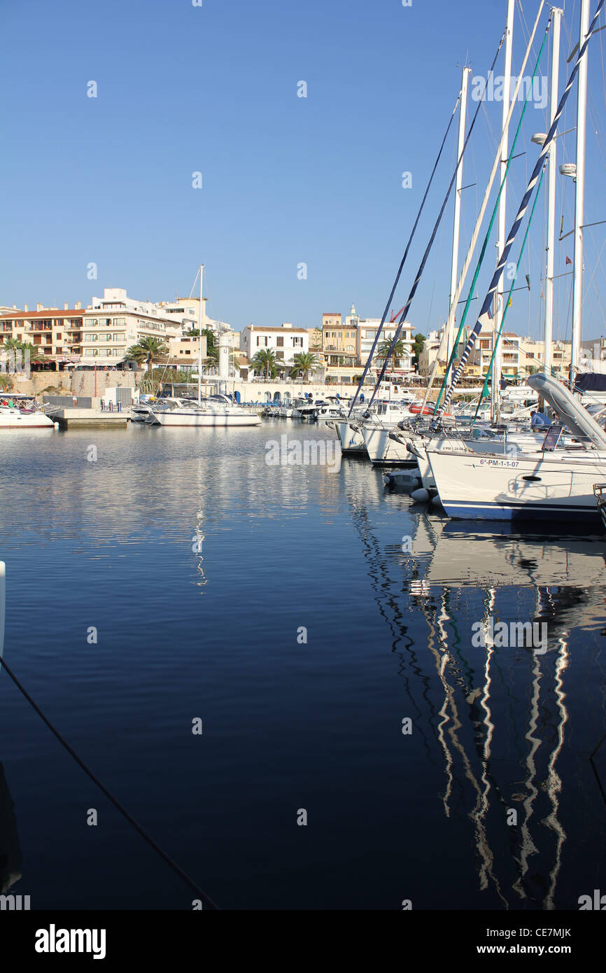 Cala Ratjada / Cala Rajada - sailing boats in marina / port - North East Mallorca / Majorca, Balearic Islands Stock Photo