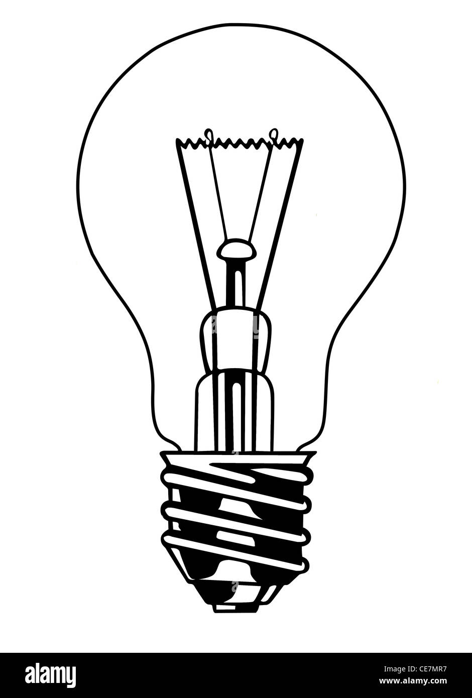 vector light bulb on white background Stock Photo - Alamy