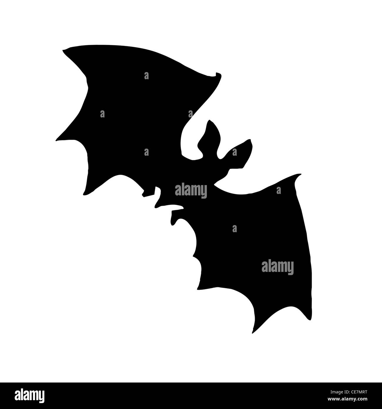 vector silhouette bat on white background Stock Photo - Alamy