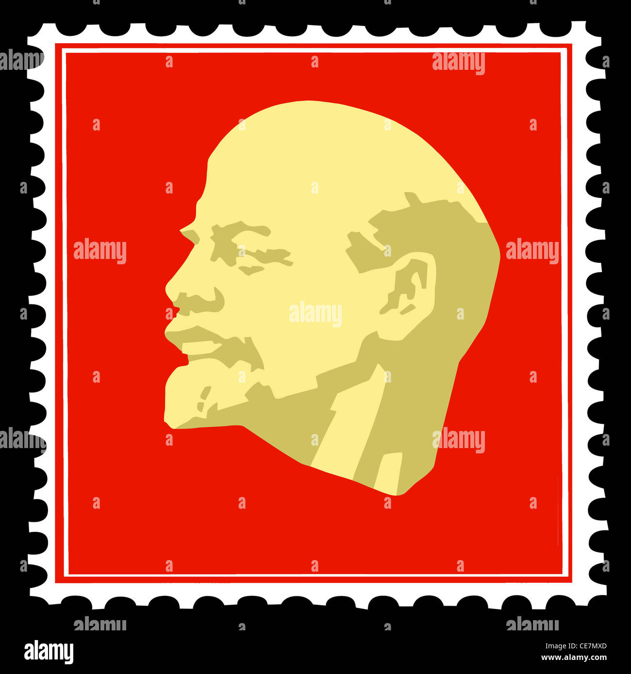 vector silhouette lenin on postage stamps Stock Photo - Alamy