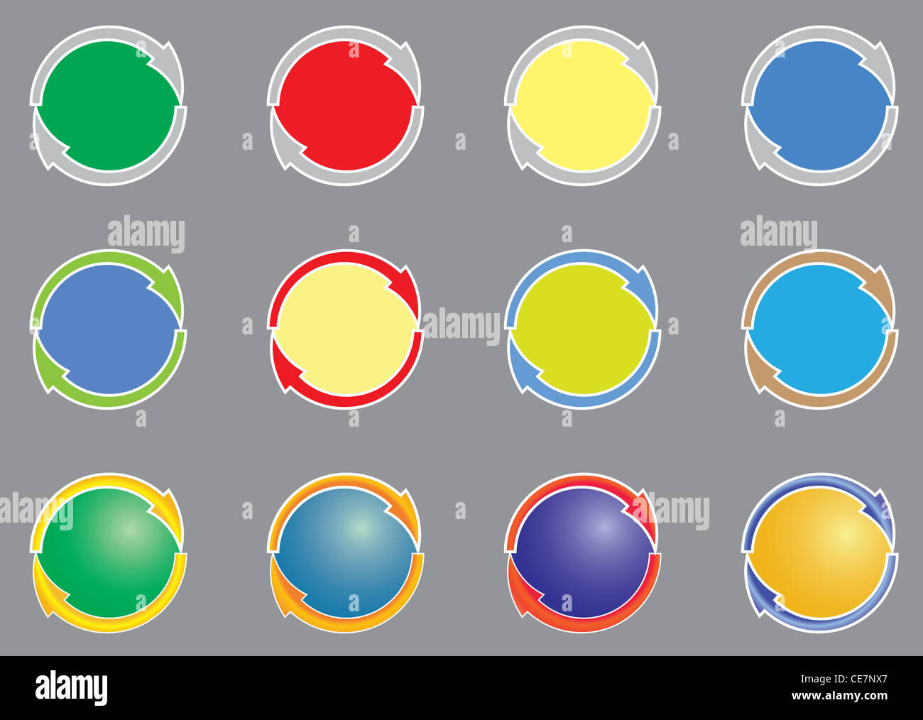 two circular arrows set of icons Stock Photo - Alamy