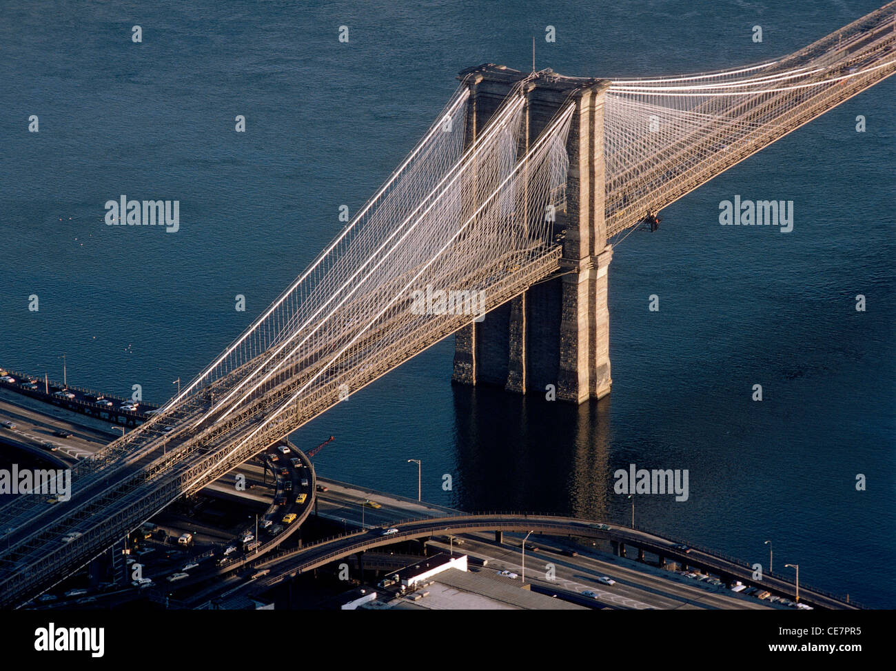 Brooklyn Bridge over the East River, New York City, New York, USA Stock ...