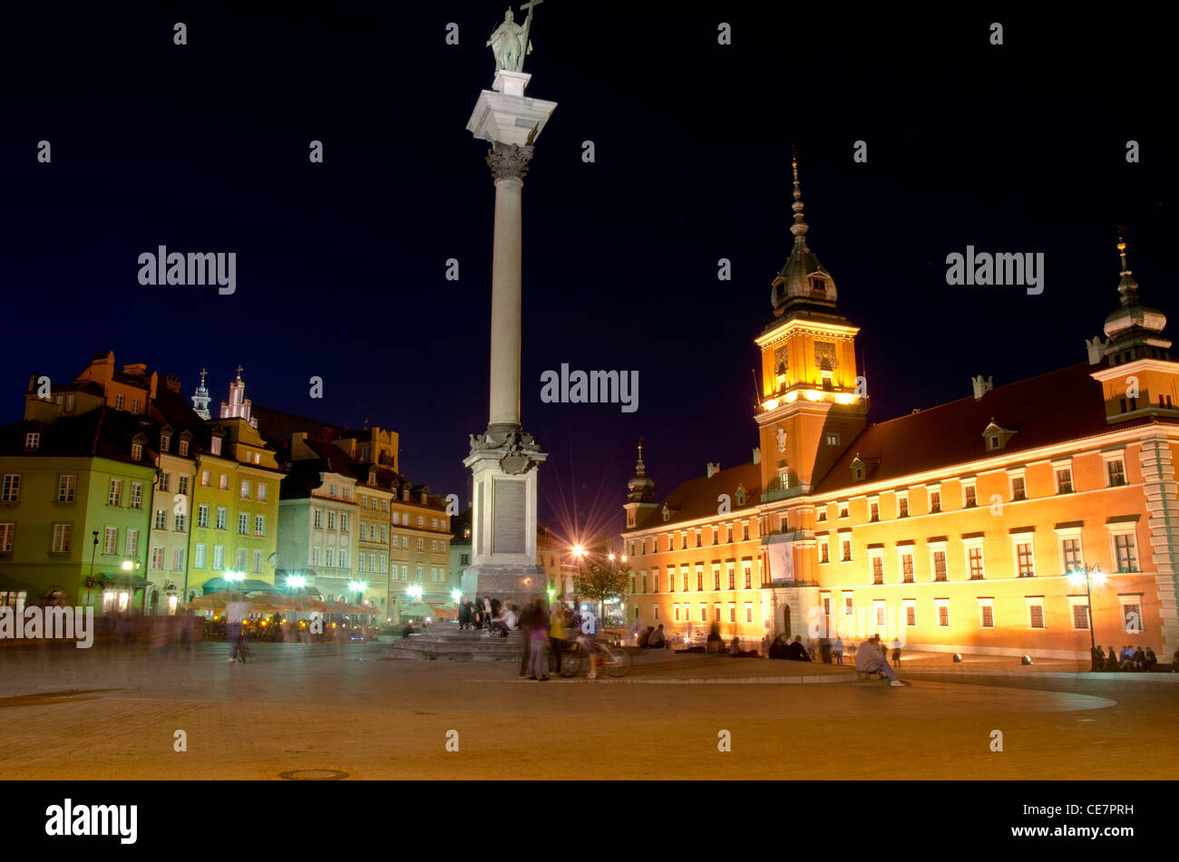 Castle Square in Warsaw Old Town, Poland Stock Photo