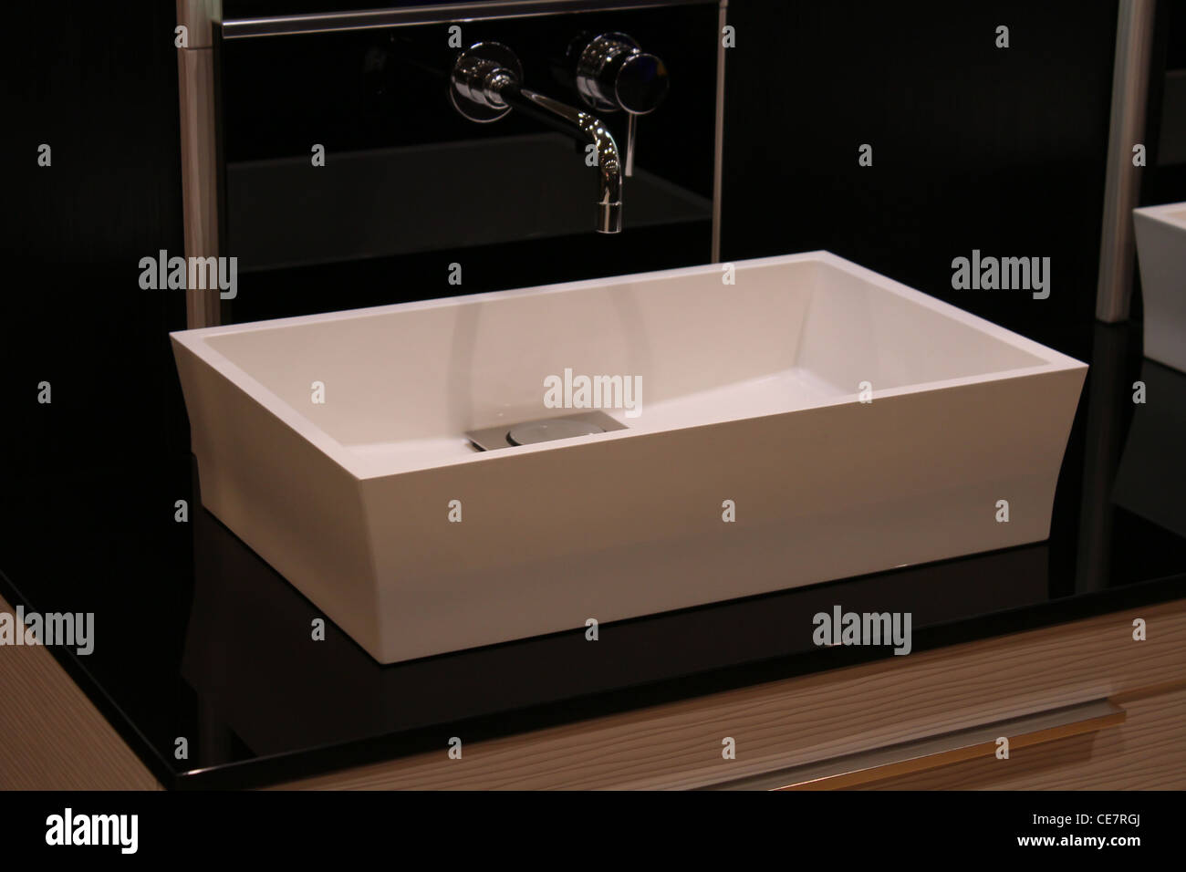 modern facet rectangular sink luxury design Stock Photo