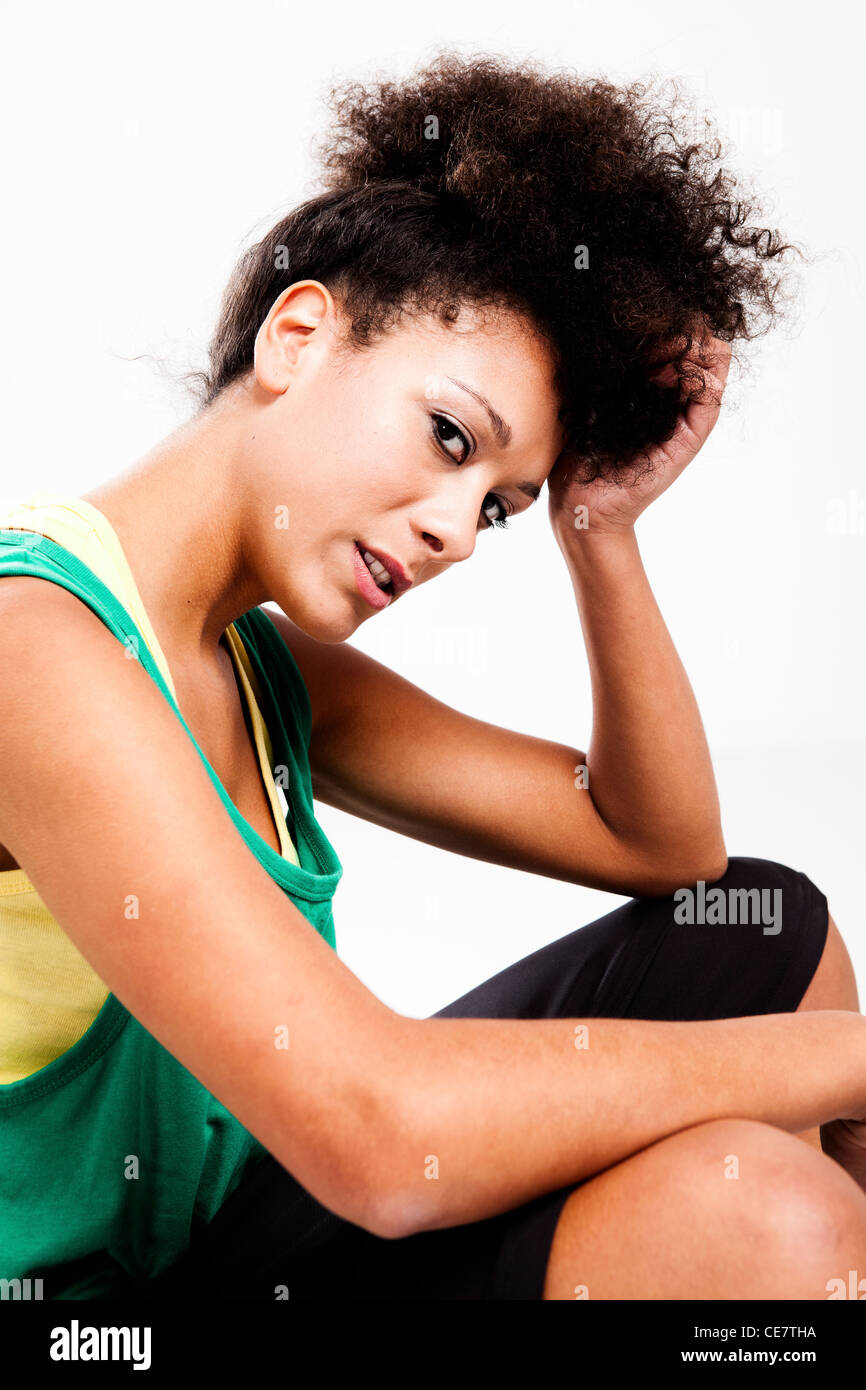 Portrait of a beautiful athletic woman. Studio shot Stock Photo - Alamy