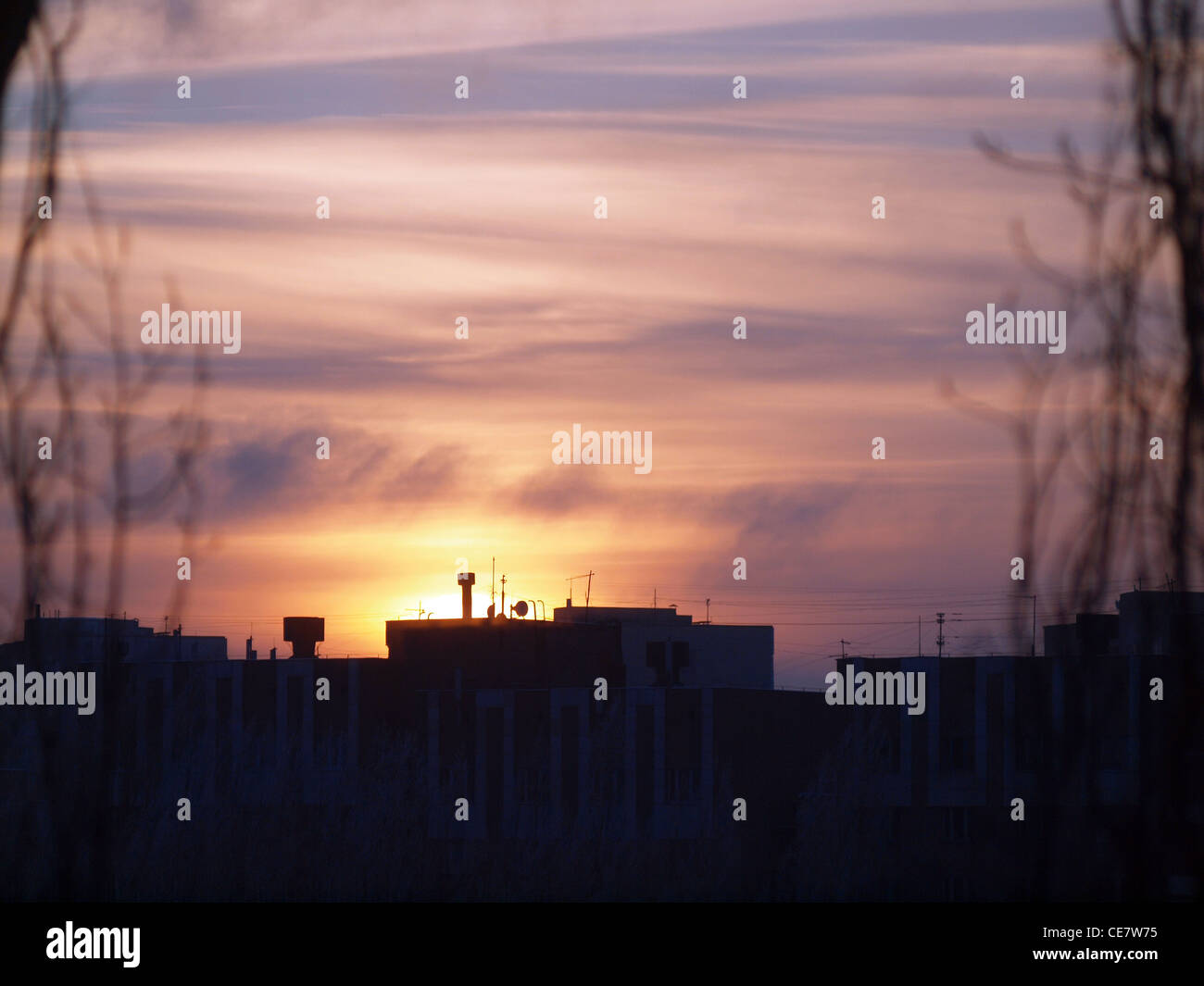 A purple sunset Stock Photo - Alamy