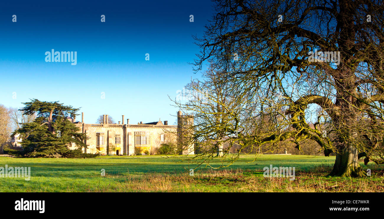 Winter view of Lacock Abbey, Lacock, Wiltshire, England. Stock Photo