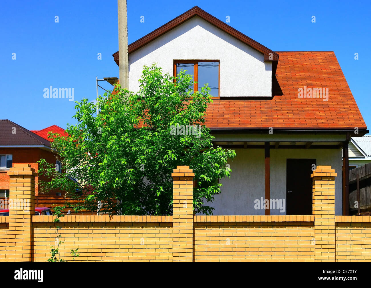 Part of the house, dwelling district, summer Stock Photo Alamy