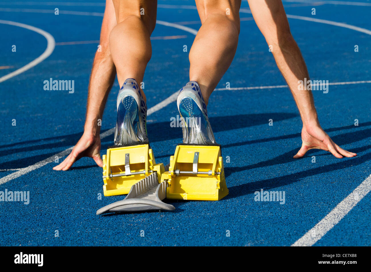Sprinter Starting Block High Resolution Stock Photography and Images Alamy