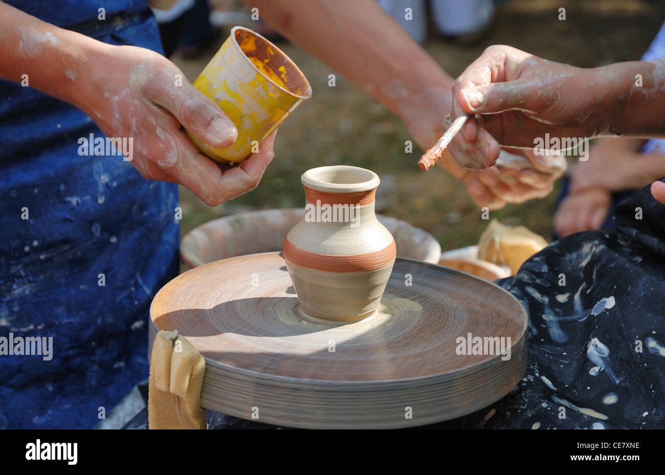 Manual making of an earthenware pot Stock Photo Alamy