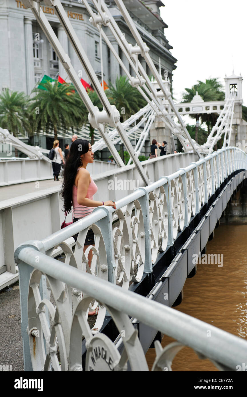 Cavenagh suspension bridge, Singapore Stock Photo Alamy